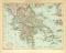 Griechenland historische Landkarte Lithographie ca. 1904