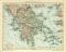 Griechenland historische Landkarte Lithographie ca. 1912