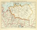 Germanien im 2. Jahrhundert nach Christus historische Landkarte Lithographie ca. 1910
