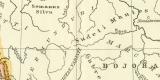 Germanien im 2. Jahrhundert nach Christus historische Landkarte Lithographie ca. 1912
