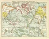 Geschichte der Geographie II. Karte Lithographie 1895...