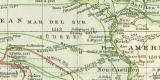 Karten zur Geschichte der Geographie II. historische Landkarte Lithographie ca. 1895