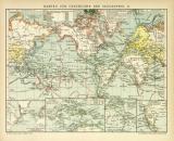 Geschichte der Geographie II. Karte Lithographie 1905...