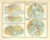 Geschichte der Geographie I. Karte Lithographie 1899...