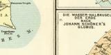 Karten zur Geschichte der Geographie I. historische Landkarte Lithographie ca. 1904
