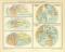 Geschichte der Geographie I. Karte Lithographie 1909 Original der Zeit