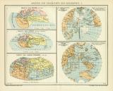 Geschichte der Geographie I. Karte Lithographie 1912...