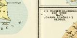 Geschichte der Geographie I. Karte Lithographie 1912 Original der Zeit