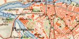 Genf Stadtplan Lithographie 1900 Original der Zeit