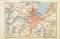 Genf und Umgebung historischer Stadtplan Karte Lithographie ca. 1900