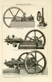 Gasmotoren I. Holzstich 1898 Original der Zeit