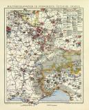 Militärdislokation in Frankreich Östliche Grenze historische Militärkarte Lithographie ca. 1912