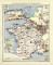 Militärdislokation in Frankreich historische Militärkarte Lithographie ca. 1912
