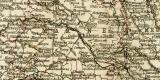 Nordöstliches Frankreich historische Landkarte Lithographie ca. 1900