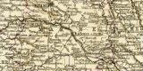Nordost Frankreich Karte Lithographie 1905 Original der Zeit