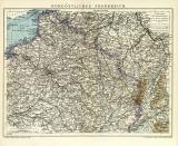 Nordöstliches Frankreich historische Landkarte Lithographie ca. 1906
