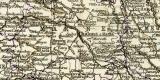 Nordost Frankreich Karte Lithographie 1906 Original der Zeit