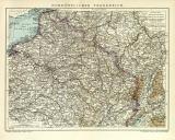 Nordost Frankreich Karte Lithographie 1910 Original der Zeit