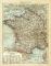 Frankreich historische Landkarte Lithographie ca. 1908