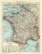 Frankreich historische Landkarte Lithographie ca. 1910