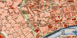Frankfurt a. M. historischer Stadtplan Karte Lithographie...