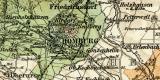 Frankfurt a. M. Stadtgebiet und Stadtkreis historischer Stadtplan Karte Lithographie ca. 1909