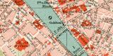 Florenz historischer Stadtplan Karte Lithographie ca. 1902