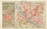 Florenz Stadtplan Lithographie 1902 Original der Zeit