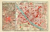 Florenz Stadtplan Lithographie 1904 Original der Zeit