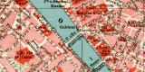 Florenz historischer Stadtplan Karte Lithographie ca. 1905