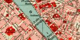 Florenz Stadtplan Lithographie 1907 Original der Zeit