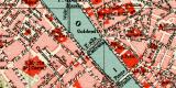 Florenz historischer Stadtplan Karte Lithographie ca. 1909