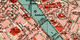 Florenz historischer Stadtplan Karte Lithographie ca. 1911