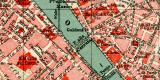 Florenz Stadtplan Lithographie 1912 Original der Zeit