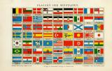 Flaggen der Seestaaten historische Bildtafel Chromolithographie ca. 1902