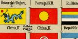 Flaggen der Seestaaten historische Bildtafel Chromolithographie ca. 1908