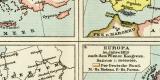 Europa Historische II. Karte Lithographie 1912 Original...