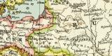 Politische Übersichtskarte von Europa historische Landkarte Lithographie ca. 1912