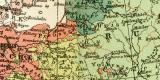 Ethnographische Karte von Europa historische Landkarte Lithographie ca. 1904