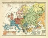 Europa Ethnographie Lithographie 1904 Original der Zeit