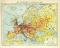 Die Volksdichte in Europa um 1900 historische Landkarte Lithographie ca. 1912
