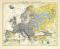 Europa Regenkarte historische Landkarte Lithographie ca. 1904