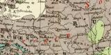 Europa Regenkarte historische Landkarte Lithographie ca....