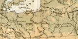 Europa physikalisch Karte Lithographie 1900 Original der...