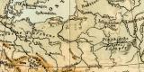 Europa physikalisch Karte Lithographie 1902 Original der...