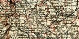 England und Wales historische Landkarte Lithographie ca. 1910