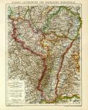 Elsass - Lothringen und Bayerische Rheinpfalz historische Landkarte Lithographie ca. 1908