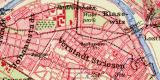 Dresden und weitere Umgebung historischer Stadtplan Karte Lithographie ca. 1906