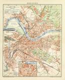 Dresden historischer Stadtplan Karte Lithographie ca. 1900