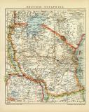 Deutsch - Ostafrika historische Landkarte Lithographie ca. 1904